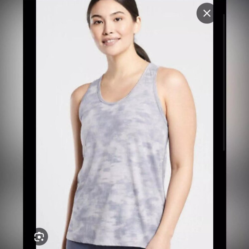 Athleta Organic Daily Light Purple Camo Shirt Lightweight Cotton Top